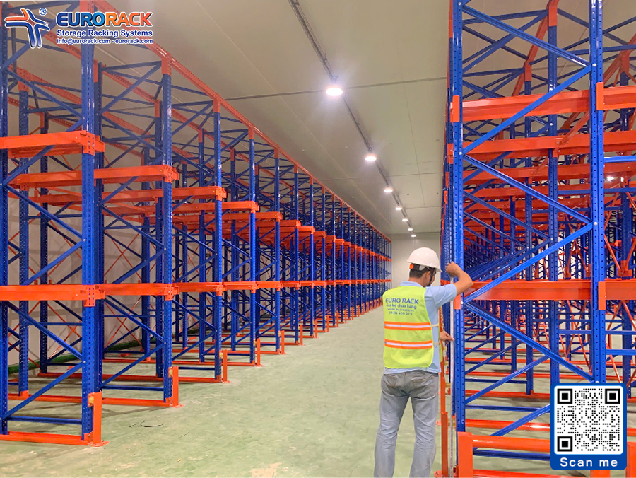 Hệ thống kệ Drive-in tận dụng 80% diện tích kho lạnh