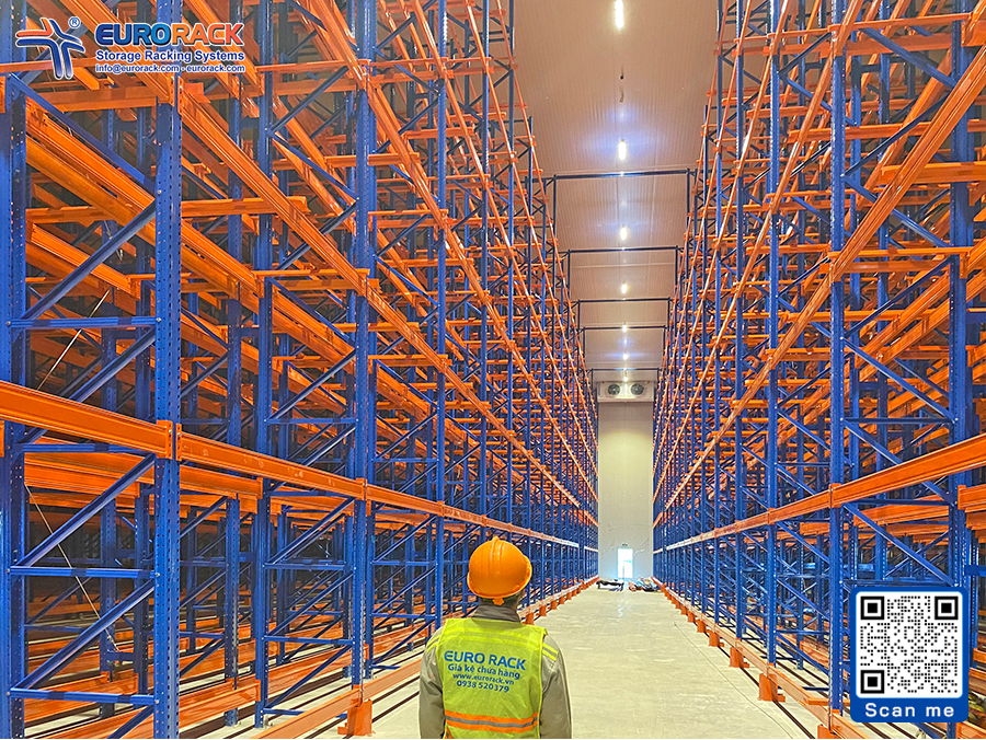 Kệ kho hàng double deep chịu tải nặng cho nhà kho công nghiệp