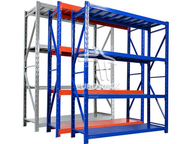 Durable 4-tier medium duty shelving for goods organization