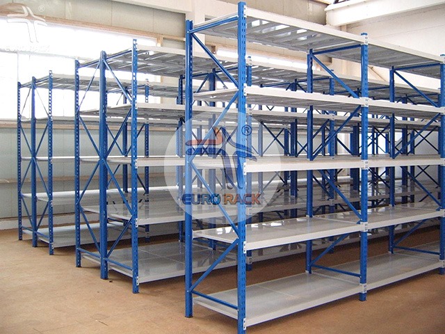 Durable steel 5-tier storage rack with adjustable shelves