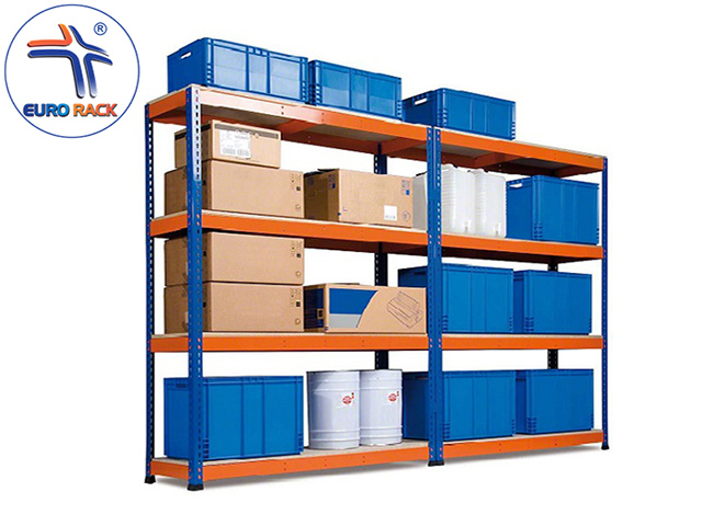 Heavy-duty steel 4-tier rack for industrial use