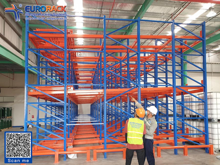 Kệ kho hàng nặng push back