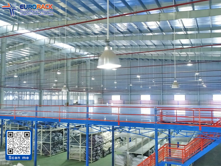 Kệ mezzanine chịu tải nặng cho nhà kho nhiều tầng