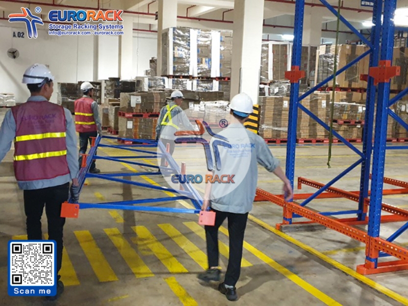 Thi công kệ Drive-In theo layout kho hàng hiện hữu