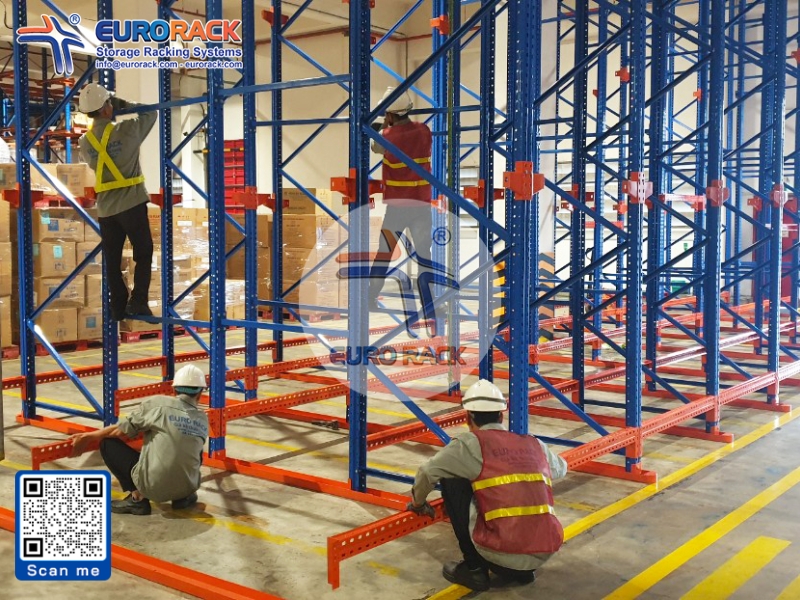 Dự án kệ Drive-In cho kho hàng hoạt động theo ca, lưu trữ liên tục