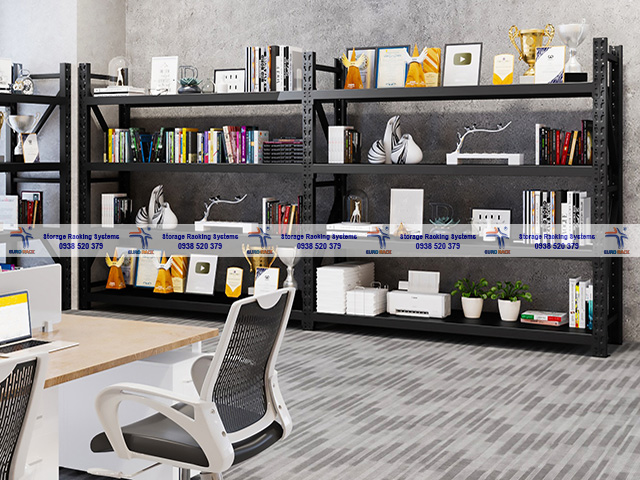 Enhance the Aesthetic of Office Steel Shelving with Matte Black Powder Coating