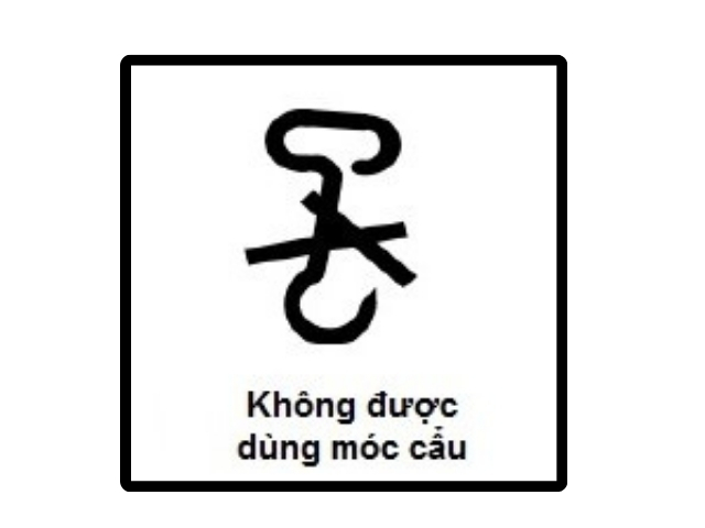 Ký hiệu về thùng hàng không sử dụng móc cẩu khi vận chuyển