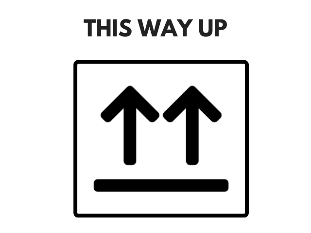 Ký hiệu mũi tên hướng lên giúp đặt hàng hóa đúng cách